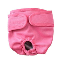 HKM-3143357 Pet Dog Velcro Underwear in Pink, Black, Blue, and Purple - Casual Cotton Design for Small to XL Dogs