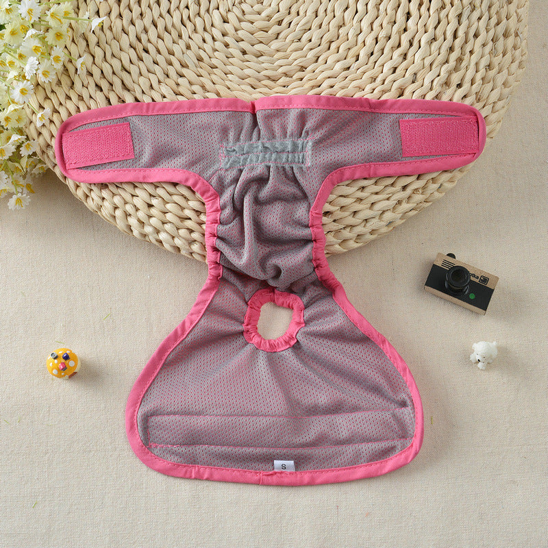 HKM-3143357 Pet Dog Velcro Underwear in Pink, Black, Blue, and Purple - Casual Cotton Design for Small to XL Dogs