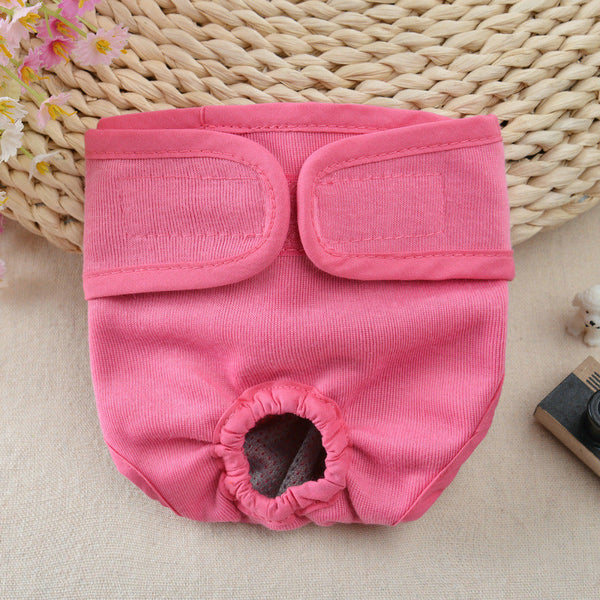 HKM-3143357 Pet Dog Velcro Underwear in Pink, Black, Blue, and Purple - Casual Cotton Design for Small to XL Dogs