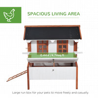 HKM-3144637 Wooden Chicken Coop with Nesting Box, Ramp, and Portable Design for Backyard Poultry Care