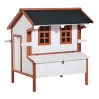 HKM-3144637 Wooden Chicken Coop with Nesting Box, Ramp, and Portable Design for Backyard Poultry Care