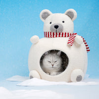 HKM-3145021 Cozy Bear Sponge Cat Nest - Warm and Soft Pet Bed for All Seasons