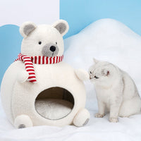 HKM-3145021 Cozy Bear Sponge Cat Nest - Warm and Soft Pet Bed for All Seasons