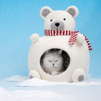 HKM-3145021 Cozy Bear Sponge Cat Nest - Warm and Soft Pet Bed for All Seasons