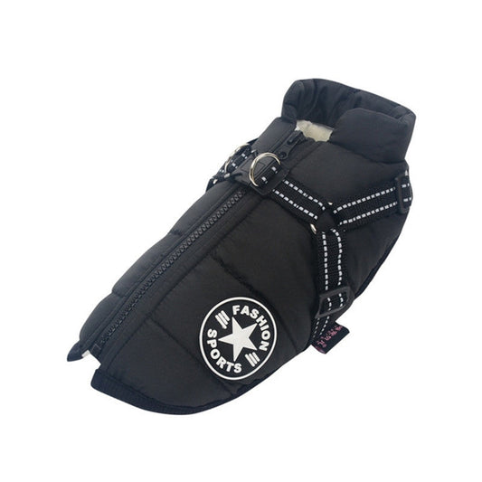 HKM-3145149 Waterproof Winter Dog Jacket with Reflective Adjustable Straps for Large Pets