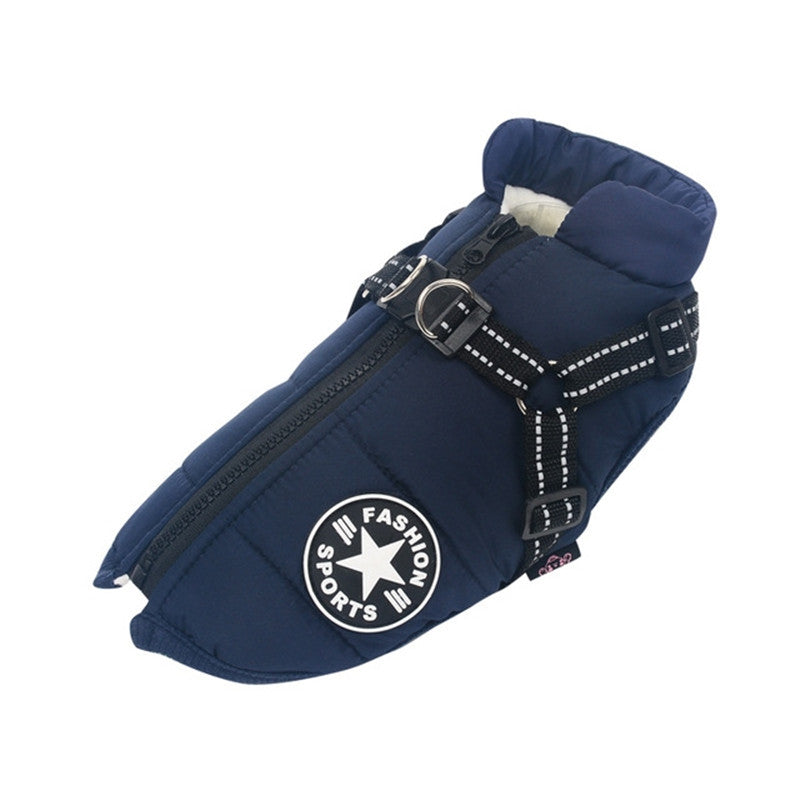 HKM-3145149 Waterproof Winter Dog Jacket with Reflective Adjustable Straps for Large Pets