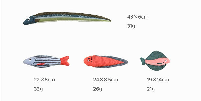 HKM-3145789 Canvas Cat Toy Set - Simulation Mint Fish Teaser for Dental Care, Assorted Styles