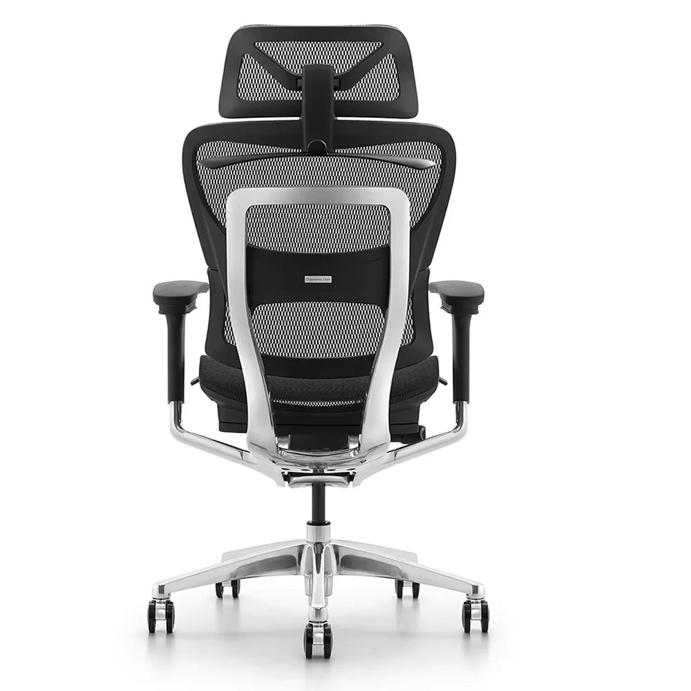 HKM-314579 Ergonomic Full Mesh Office Computer Chair with Swivel Design and Comfortable Leather Accents