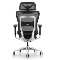 HKM-314579 Ergonomic Full Mesh Office Computer Chair with Swivel Design and Comfortable Leather Accents