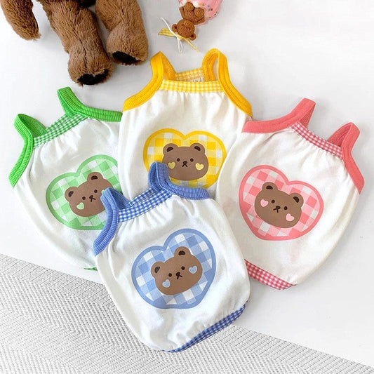 HKM-314579 Lightweight Cotton Pet Camisole for Spring/Summer Wear - Comfortable Dog Vest