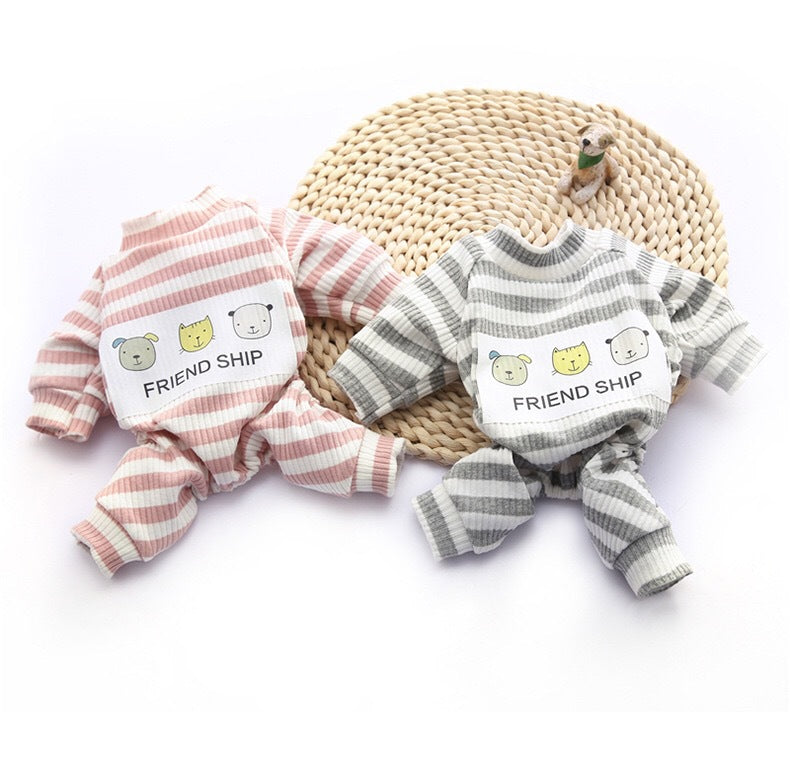 HKM-3147581 Soft and Comfortable Dog Pajamas for Small Dogs - Casual Clothing in Pink and Gray