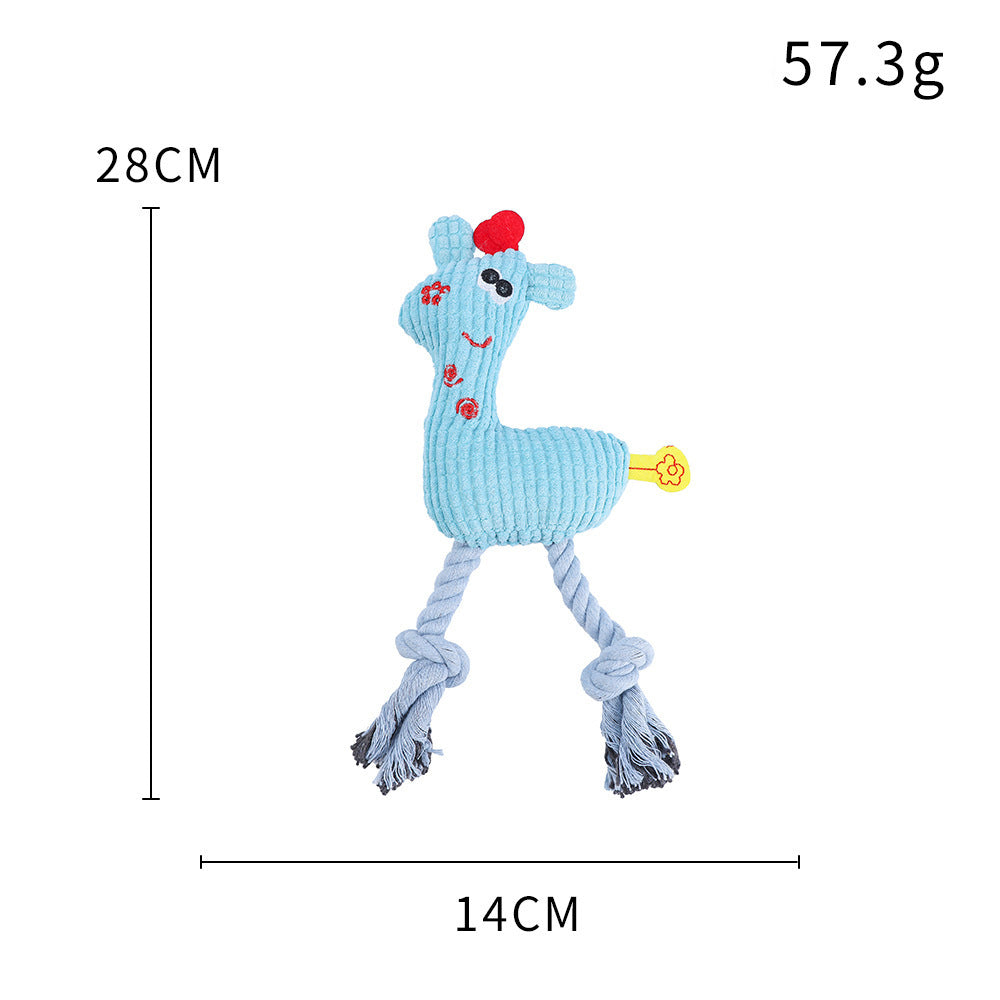 HKM-3148221 Soft Plush Deer Dog Toy with Sound and Corn Grain Texture for Dogs and Cats