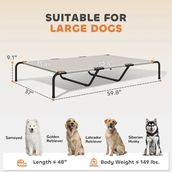 HKM-3148733 Elevated Cooling Pet Cot for Comfortable Outdoor Relaxation