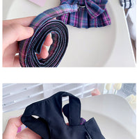 HKM-3149117 Lightweight Purple Plaid Dog Skirt with Leash for Small to Extra Large Breeds