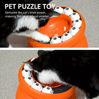 HKM-3151549 Elevated Cat Slow Feeder Bowl - Interactive Puzzle for Dry Food and Snacks, Promotes Healthy Eating Habits