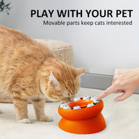 HKM-3151549 Elevated Cat Slow Feeder Bowl - Interactive Puzzle for Dry Food and Snacks, Promotes Healthy Eating Habits