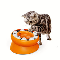 HKM-3151549 Elevated Cat Slow Feeder Bowl - Interactive Puzzle for Dry Food and Snacks, Promotes Healthy Eating Habits