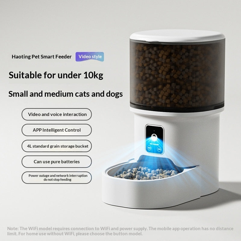 HKM-3152573 Automatic Pet Feeder with 4L Capacity - Smart WIFI and Basic Style Options in White and Black