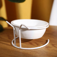 HKM-3152701 Ceramic Cat Food Bowl for Cervical Spine Protection - Automatic Feeding, Single & Double Bowl Options