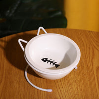 HKM-3152701 Ceramic Cat Food Bowl for Cervical Spine Protection - Automatic Feeding, Single & Double Bowl Options