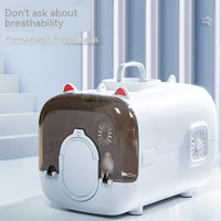 HKM-3152957 Portable Cat and Dog Travel Backpack - Space Capsule Design, Anti-Stress, Adjustable Straps, Plush Cushion, Large Capacity