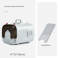 HKM-3152957 Portable Cat and Dog Travel Backpack - Space Capsule Design, Anti-Stress, Adjustable Straps, Plush Cushion, Large Capacity