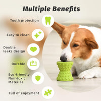 HKM-3153981 Durable Interactive Treat Dispensing Dog Toy - Tough Natural Rubber Chew Bone for Aggressive Chewers
