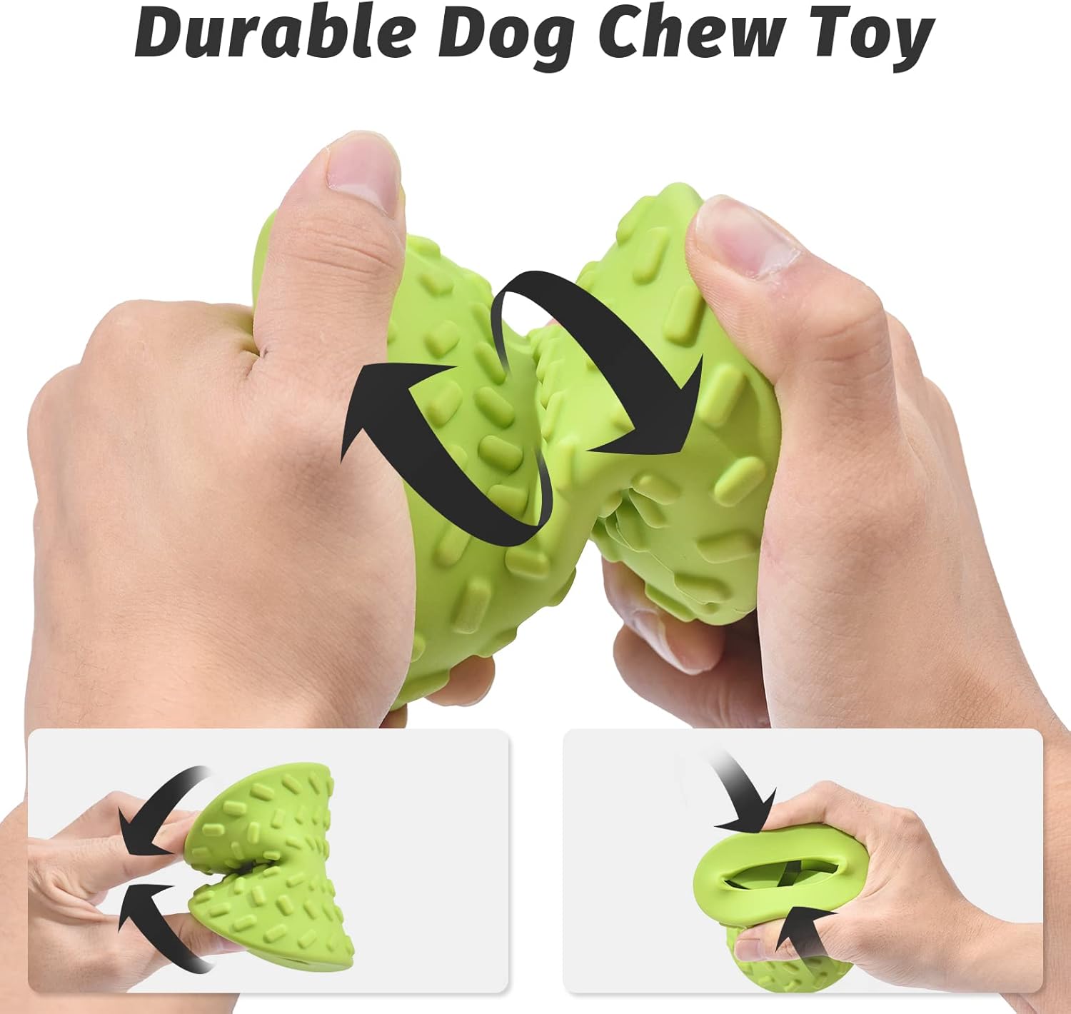 HKM-3153981 Durable Interactive Treat Dispensing Dog Toy - Tough Natural Rubber Chew Bone for Aggressive Chewers