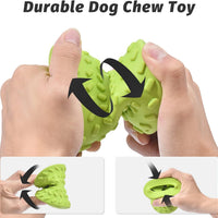 HKM-3153981 Durable Interactive Treat Dispensing Dog Toy - Tough Natural Rubber Chew Bone for Aggressive Chewers