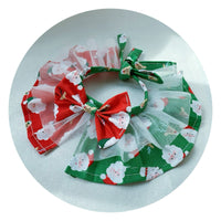 HKM-3154109 Red and Green Christmas Pet Scarf for Medium and Large Dogs - Santa Claus Design