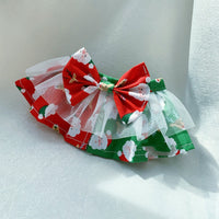 HKM-3154109 Red and Green Christmas Pet Scarf for Medium and Large Dogs - Santa Claus Design