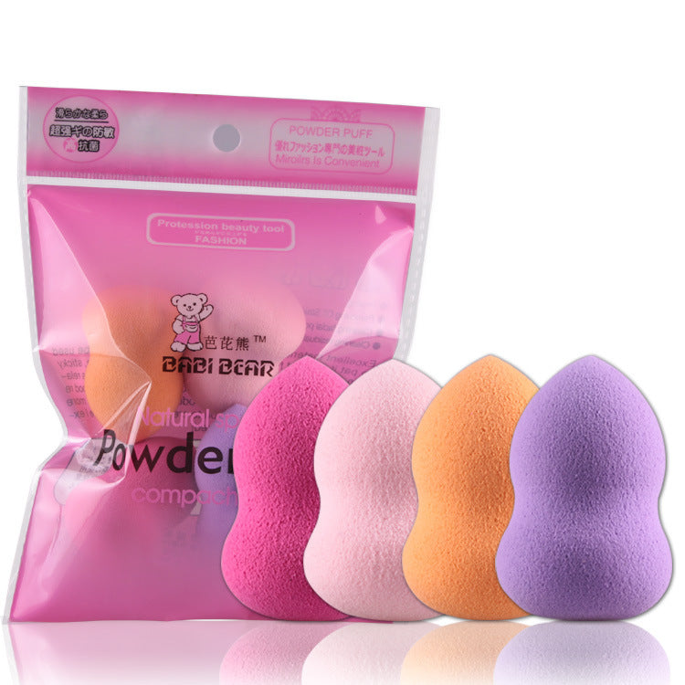 HKM-315539 Small Latex Gourd Wet and Dry Makeup Sponge Set - 4 Beauty Eggs for Flawless Application