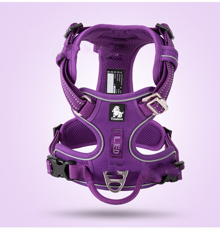 HKM-3155773 Adjustable Nylon Dog Harness with Traction Rope for Small to Large Dogs - Multiple Colors Available