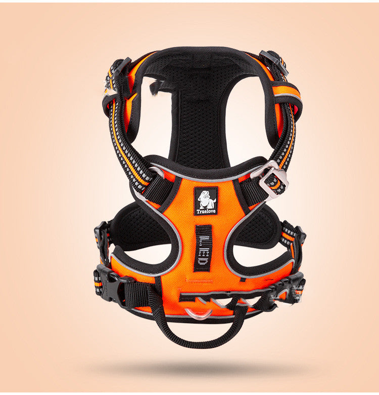 HKM-3155773 Adjustable Nylon Dog Harness with Traction Rope for Small to Large Dogs - Multiple Colors Available