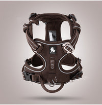 HKM-3155773 Adjustable Nylon Dog Harness with Traction Rope for Small to Large Dogs - Multiple Colors Available