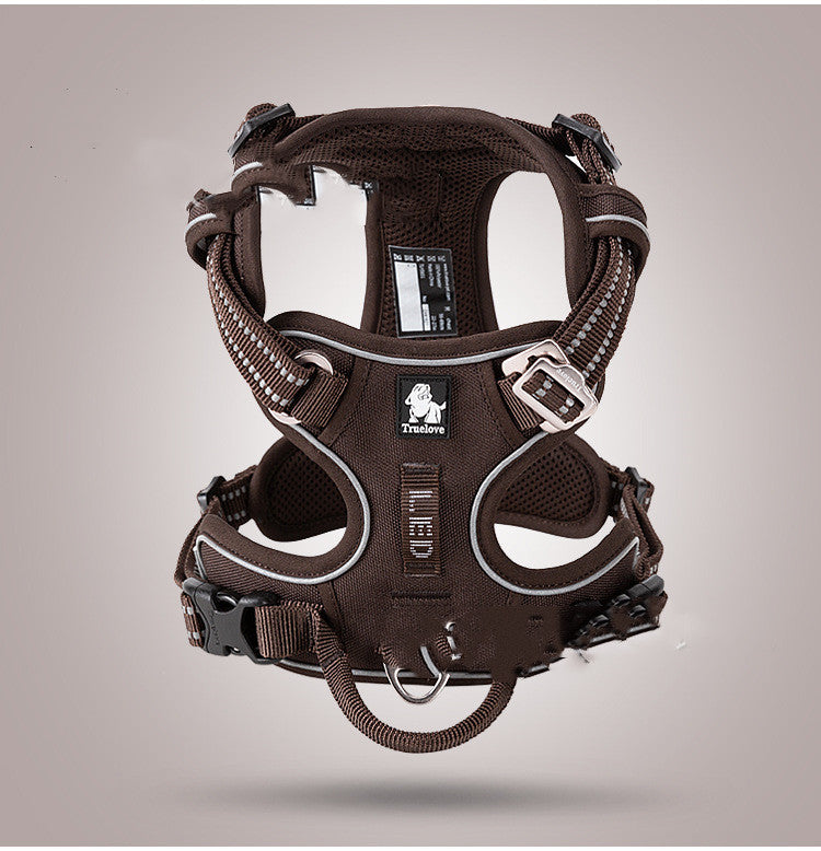 HKM-3155773 Adjustable Nylon Dog Harness with Traction Rope for Small to Large Dogs - Multiple Colors Available