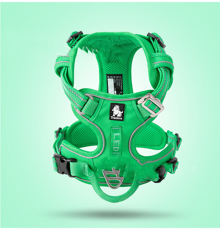 HKM-3155773 Adjustable Nylon Dog Harness with Traction Rope for Small to Large Dogs - Multiple Colors Available
