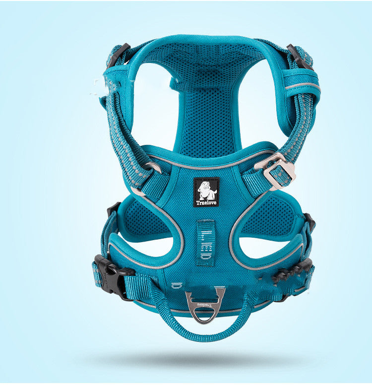 HKM-3155773 Adjustable Nylon Dog Harness with Traction Rope for Small to Large Dogs - Multiple Colors Available