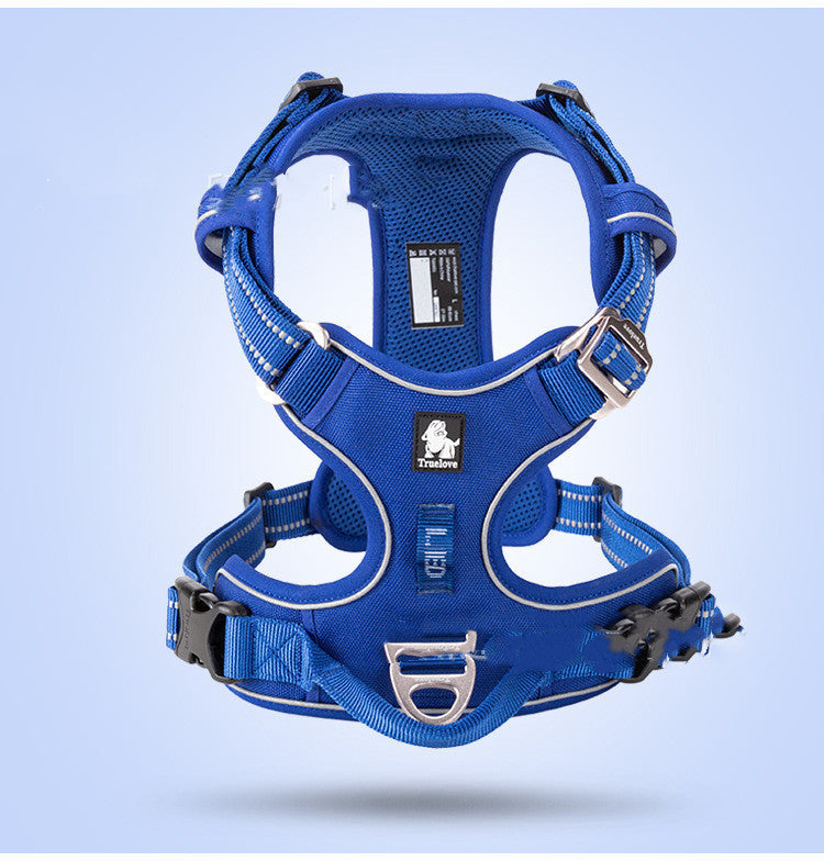 HKM-3155773 Adjustable Nylon Dog Harness with Traction Rope for Small to Large Dogs - Multiple Colors Available