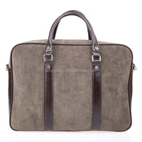 HKM-315667 Cotton Laptop Briefcase with PU Trim for Men - Stylish Business Carrying Bag