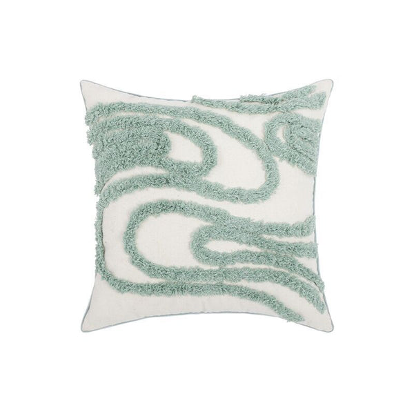 HKM-315667 Nordic Style Geometric Tufted Pillow Cushion in Emerald Green Cotton Blend, Available in Various Sizes