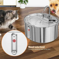 HKM-315731 Stainless Steel 3.2L Pet Water Fountain with Ultra-Quiet Pump and Replacement Filters