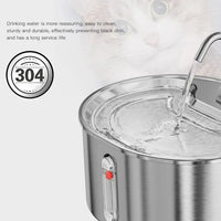 HKM-315731 Stainless Steel 3.2L Pet Water Fountain with Ultra-Quiet Pump and Replacement Filters
