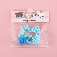 HKM-3158461 Macaron Candy Color Pet Collar for Cats and Dogs - Adjustable Blue, Pink, and Mixed Colors