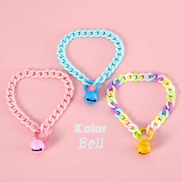 HKM-3158461 Macaron Candy Color Pet Collar for Cats and Dogs - Adjustable Blue, Pink, and Mixed Colors