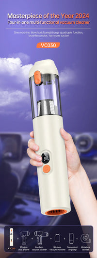 HKM-315859 Wireless 4-in-1 Handheld Vacuum Cleaner with Strong Suction for Home and Car Use