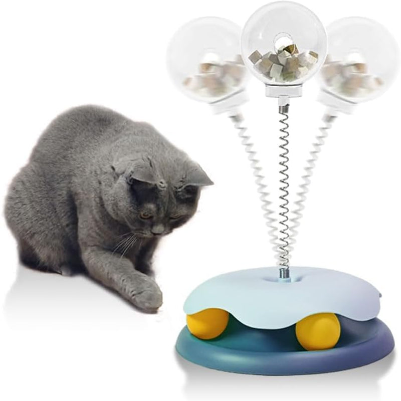 HKM-3159741 Interactive Cat Treat Dispenser Toy with Track Ball for Slow Feeding and Entertainment