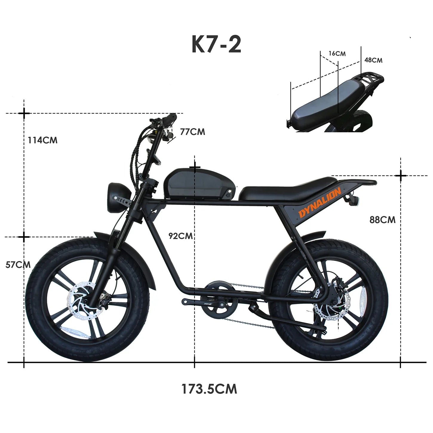HKM-316051 1000W Electric Fat Tire Mountain Bike with 48V 16Ah Long Range Battery and 7-Speed Gear System