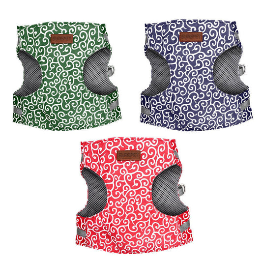 HKM-3161533 Japanese Style Cat Towing Rope Harness - Breathable Polyester Canvas, Sizes XS/S, 3 Colors Available