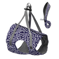 HKM-3161533 Japanese Style Cat Towing Rope Harness - Breathable Polyester Canvas, Sizes XS/S, 3 Colors Available